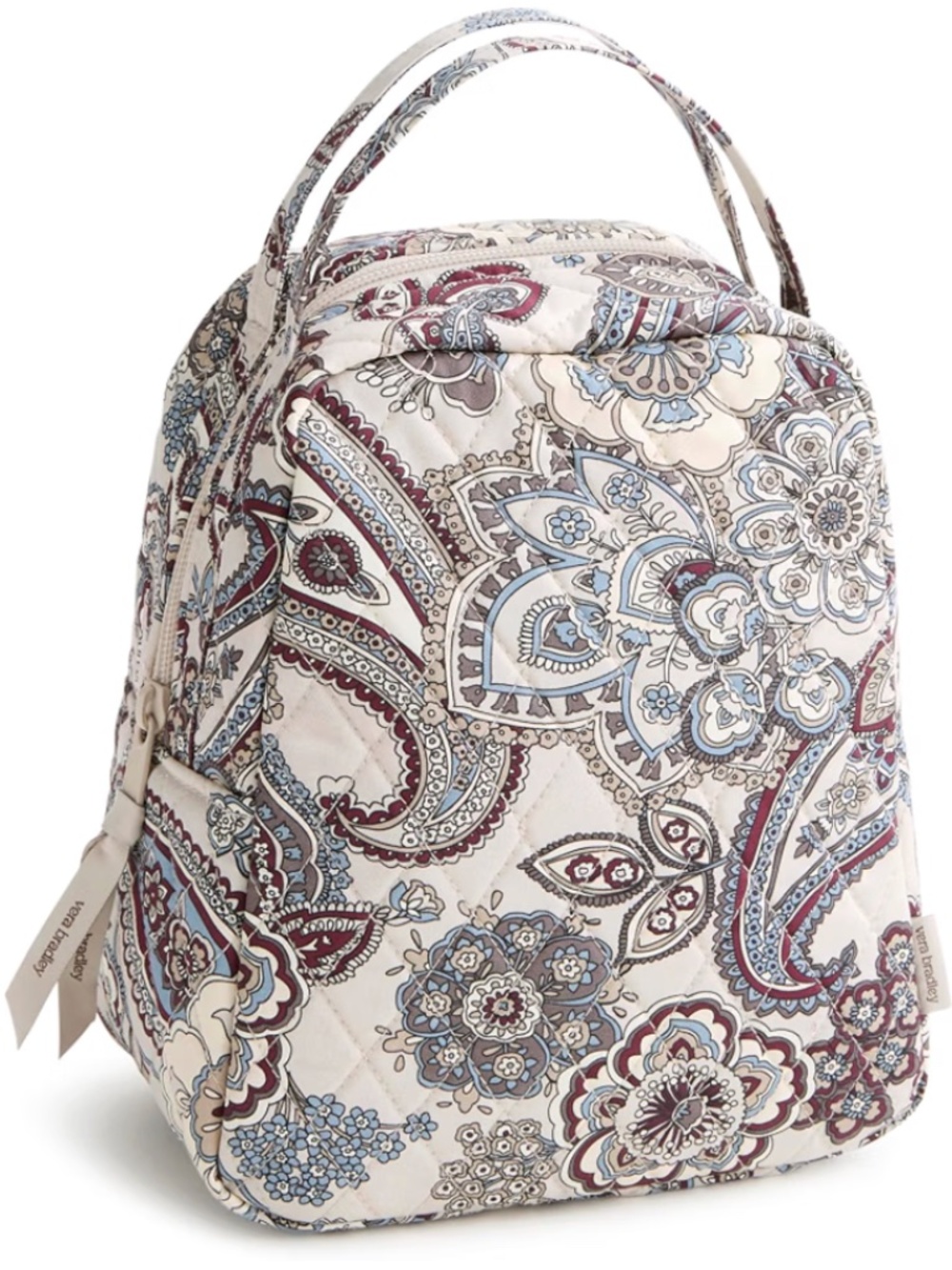 NWT Vera Bradley Premium Cotton Lunch Bag in Neutral Rhapsody